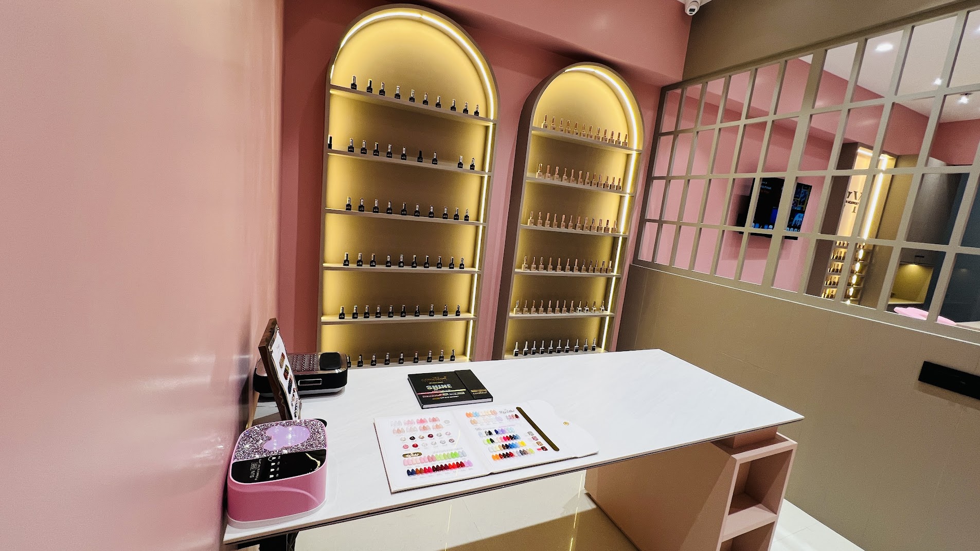 Nail colour selection wall at IVY